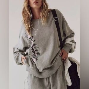 Free People Movement All Star Buti Logo Pullover Sweatshirt w/Pockets - NWOT